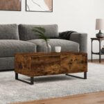 Sofabord 90x50x36,5 cm konstrueret træ røget egetræsfarve - Kategori: 4 Sofabord 90x50x36,5 cm konstrueret træ røget egetræsfarve