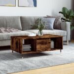Sofabord 90x50x36,5 cm konstrueret træ røget egetræsfarve - Kategori: 4 Sofabord 90x50x36,5 cm konstrueret træ røget egetræsfarve