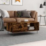 Sofabord 90x50x36,5 cm konstrueret træ røget egetræsfarve - Kategori: 4 Sofabord 90x50x36,5 cm konstrueret træ røget egetræsfarve