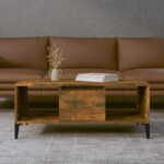 Sofabord 90x50x36,5 cm konstrueret træ røget egetræsfarve - Kategori: 4 Sofabord 90x50x36,5 cm konstrueret træ røget egetræsfarve