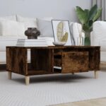 Sofabord 90x50x36,5 cm konstrueret træ røget egetræsfarve - Kategori: 4 Sofabord 90x50x36,5 cm konstrueret træ røget egetræsfarve