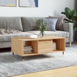 Sofabord 90x50x36,5 cm konstrueret træ sonoma-eg - Kategori: 4 Sofabord 90x50x36,5 cm konstrueret træ sonoma-eg