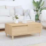 Sofabord 90x50x36,5 cm konstrueret træ sonoma-eg - Kategori: 4 Sofabord 90x50x36,5 cm konstrueret træ sonoma-eg