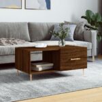 Sofabord 90x50x40 cm konstrueret træ brun egetræsfarve - Kategori: 4 Sofabord 90x50x40 cm konstrueret træ brun egetræsfarve