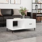 Sofabord 90x50x40 cm konstrueret træ hvid - Kategori: 4 Sofabord 90x50x40 cm konstrueret træ hvid