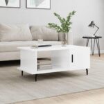 Sofabord 90x50x40 cm konstrueret træ hvid højglans - Kategori: 4 Sofabord 90x50x40 cm konstrueret træ hvid højglans