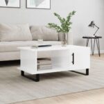 Sofabord 90x50x40 cm konstrueret træ hvid højglans - Kategori: 4 Sofabord 90x50x40 cm konstrueret træ hvid højglans