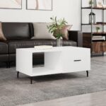 Sofabord 90x50x40 cm konstrueret træ hvid højglans - Kategori: 4 Sofabord 90x50x40 cm konstrueret træ hvid højglans