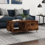 Sofabord 90x50x40 cm konstrueret træ røget egetræsfarve - Kategori: 4 Sofabord 90x50x40 cm konstrueret træ røget egetræsfarve
