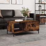Sofabord 90x50x40 cm konstrueret træ røget egetræsfarve - Kategori: 4 Sofabord 90x50x40 cm konstrueret træ røget egetræsfarve