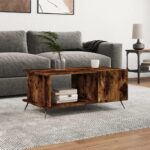 Sofabord 90x50x40 cm konstrueret træ røget egetræsfarve - Kategori: 4 Sofabord 90x50x40 cm konstrueret træ røget egetræsfarve