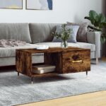 Sofabord 90x50x40 cm konstrueret træ røget egetræsfarve - Kategori: 4 Sofabord 90x50x40 cm konstrueret træ røget egetræsfarve