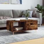 Sofabord 90x50x40 cm konstrueret træ røget egetræsfarve - Kategori: 4 Sofabord 90x50x40 cm konstrueret træ røget egetræsfarve