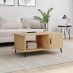 Sofabord 90x50x40 cm konstrueret træ sonoma-eg - Kategori: 4 Sofabord 90x50x40 cm konstrueret træ sonoma-eg