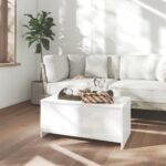 Sofabord 90x50x41,5 cm konstrueret træ hvid højglans - Kategori: 4 Sofabord 90x50x41,5 cm konstrueret træ hvid højglans