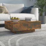 Sofabord 90x60x31 cm konstrueret træ røget egetræsfarve - Kategori: 4 Sofabord 90x60x31 cm konstrueret træ røget egetræsfarve