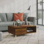 Sofabord 90x60x35 cm konstrueret træ brun egetræsfarve - Kategori: 4 Sofabord 90x60x35 cm konstrueret træ brun egetræsfarve