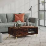 Sofabord 90x60x35 cm konstrueret træ røget egetræsfarve - Kategori: 4 Sofabord 90x60x35 cm konstrueret træ røget egetræsfarve