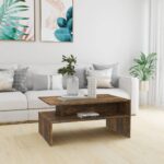 Sofabord 90x60x42,5 cm konstrueret træ røget egetræsfarve - Kategori: 4 Sofabord 90x60x42,5 cm konstrueret træ røget egetræsfarve