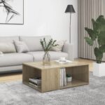 Sofabord 90x67x33 cm konstrueret træ sonoma-eg - Kategori: 4 Sofabord 90x67x33 cm konstrueret træ sonoma-eg