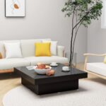 Sofabord 90x90x28 cm spånplade sort