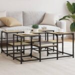 Sofabord 91x91x40 cm konstrueret træ sonoma-eg - Kategori: 4 Sofabord 91x91x40 cm konstrueret træ sonoma-eg