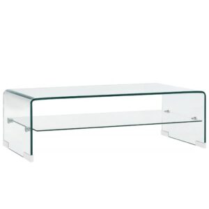 Sofabord 98 x 45 x 31 cm hærdet glas transparent