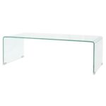 Sofabord 98x45x30 cm hærdet glas transparent