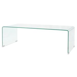 Sofabord 98x45x30 cm hærdet glas transparent