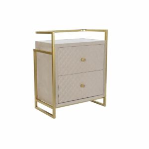 Sofabord Beige Gylden Metal Krystal 60 x 35 x 75 cm