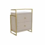 Sofabord Beige Gylden Metal Krystal 60 x 35 x 75 cm - Kategori: 4 Sofabord Beige Gylden Metal Krystal 60 x 35 x 75 cm