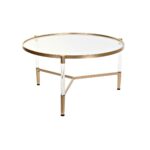 Sofabord Glamour Gennemsigtig Gylden Akryl Metal 87 x 87 x 50 cm