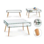 Sofabord Glas Træ MDF 55 x 52 x 110 cm - Kategori: 4 Sofabord Glas Træ MDF 55 x 52 x 110 cm