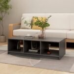 Sofabord Grå 110 x 50 x 34 cm massivt fyrretræ - Kategori: 4 Sofabord Grå 110 x 50 x 34 cm massivt fyrretræ