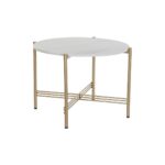 Sofabord Gylden Metal Marmor 65 x 65 x 45 cm - Kategori: 4 Sofabord Gylden Metal Marmor 65 x 65 x 45 cm