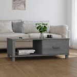 Sofabord HAMAR 100x55x35 cm massivt fyrretræ mørkegrå - Kategori: 4 Sofabord HAMAR 100x55x35 cm massivt fyrretræ mørkegrå