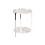 Sofabord Hvid Sølvfarvet Metal Træ MDF 40 x 40 x 53 cm - Kategori: 4 Sofabord Hvid Sølvfarvet Metal Træ MDF 40 x 40 x 53 cm