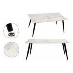 Sofabord Hvid Sort Marmor Metal Melamin Træ MDF 60 x 110 x 45 cm - Kategori: 4 Sofabord Hvid Sort Marmor Metal Melamin Træ MDF 60 x 110 x 45 cm