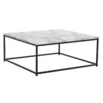 Sofabord Hvid Sort Metal Træ MDF 80 x 80 x 34 cm - Kategori: 4 Sofabord Hvid Sort Metal Træ MDF 80 x 80 x 34 cm