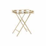 Sofabord Krystal Gylden Metal Tropisk Blad af en plante (56 x 36 x 71 cm)