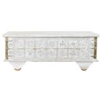 Sofabord MB-182010 Hvid Gylden Metal Mangotræ 115 x 60 x 45 cm - Kategori: 4 Sofabord MB-182010 Hvid Gylden Metal Mangotræ 115 x 60 x 45 cm