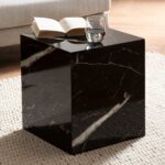 Sofabord MONOBLOC i sort højglans med marmorlook – kvadratisk, 40x40x45 cm - Kategori: 4 Sofabord MONOBLOC i sort højglans med marmorlook - kvadratisk, 40x40x45 cm
