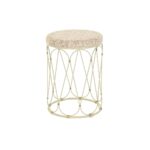 Sofabord Natur Metal Flødefarvet Rattan (35 x 35 x 49 cm)