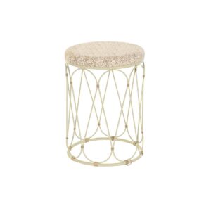 Sofabord Natur Metal Flødefarvet Rattan (35 x 35 x 49 cm)