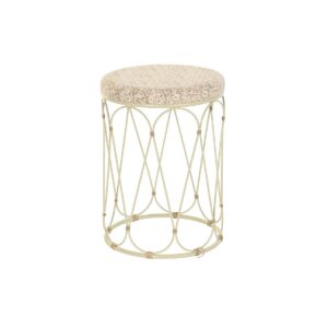Sofabord Natur Metal Flødefarvet Rattan (35 x 35 x 49 cm)