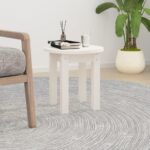 Sofabord Ø 35×35 cm massivt fyrretræ hvid - Kategori: 4 Sofabord Ø 35x35 cm massivt fyrretræ hvid