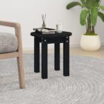 Sofabord Ø 35×35 cm massivt fyrretræ sort - Kategori: 4 Sofabord Ø 35x35 cm massivt fyrretræ sort