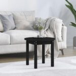 Sofabord Ø 45×40 cm massivt fyrretræ sort - Kategori: 4 Sofabord Ø 45x40 cm massivt fyrretræ sort