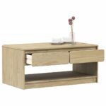 Sofabord SAUDA 99x55x45 cm massivt fyrretræ egetræsfarvet - Kategori: 4 Sofabord SAUDA 99x55x45 cm massivt fyrretræ egetræsfarvet