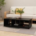 Sofabord Sort 110 x 50 x 34 cm massivt fyrretræ - Kategori: 4 Sofabord Sort 110 x 50 x 34 cm massivt fyrretræ